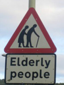Photograph of road sign for Elderly people crossing