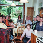 Photograph of students and teachers at tea break at Centre for the Alexander Technique