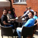 Photograph of students visiting cafe near Centre for the Alexander Technique