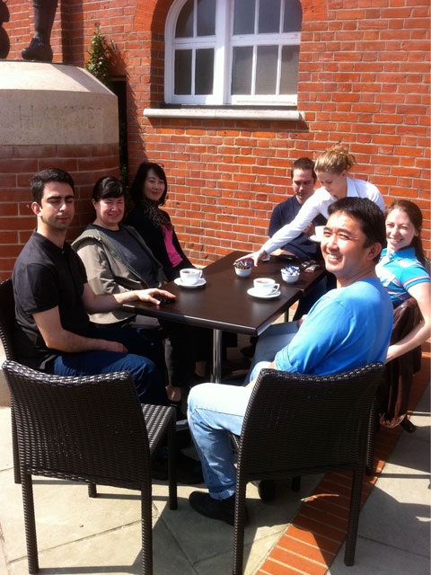 Photograph of students visiting cafe near Centre for the Alexander Technique