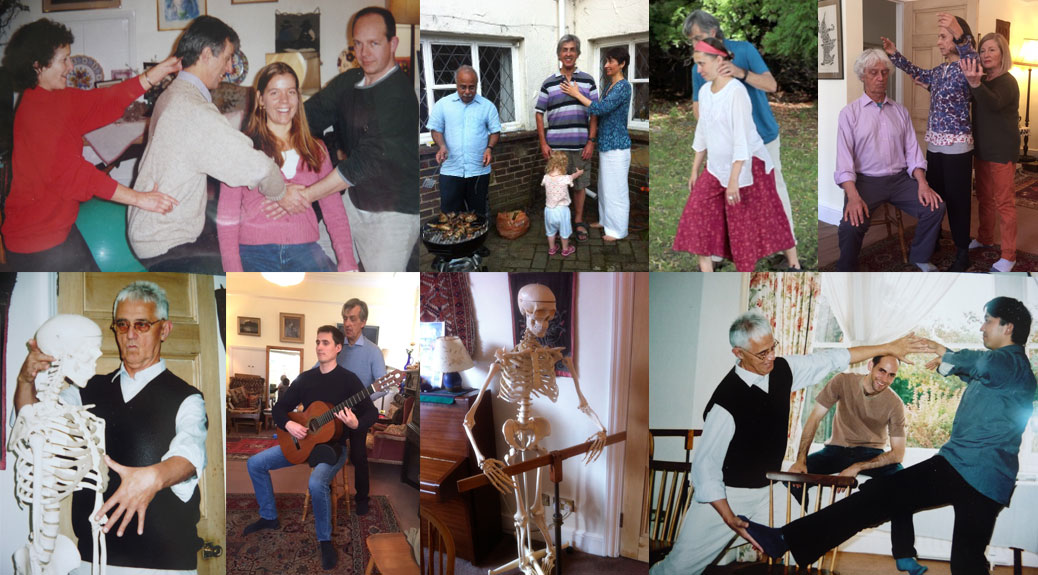 Collage of photographs of students and teachers working at Centre for the Alexander Technique